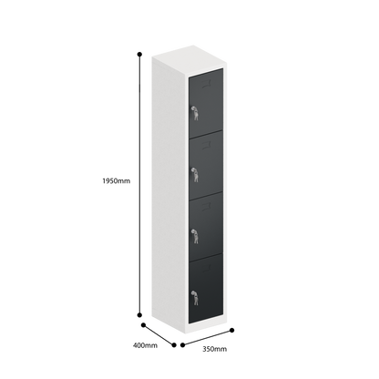 PPE MULTIDEUR OPBERGKAST 4-LAAGS 4 DEUREN (350x400x1950mmH)
